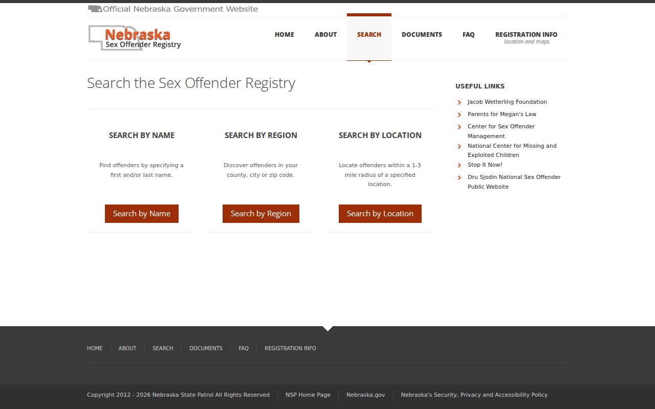 Nebraska Sex Offender Registry search for Hitchcock County