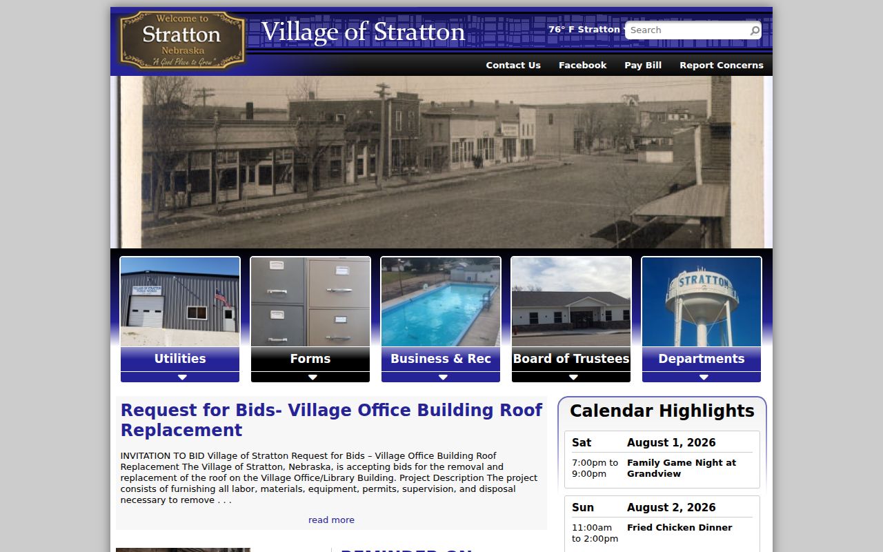 Hitchcock County Stratton criminal history official village website