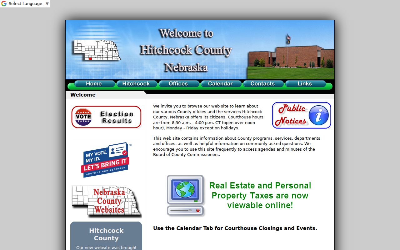 Hitchcock County criminal records courthouse homepage