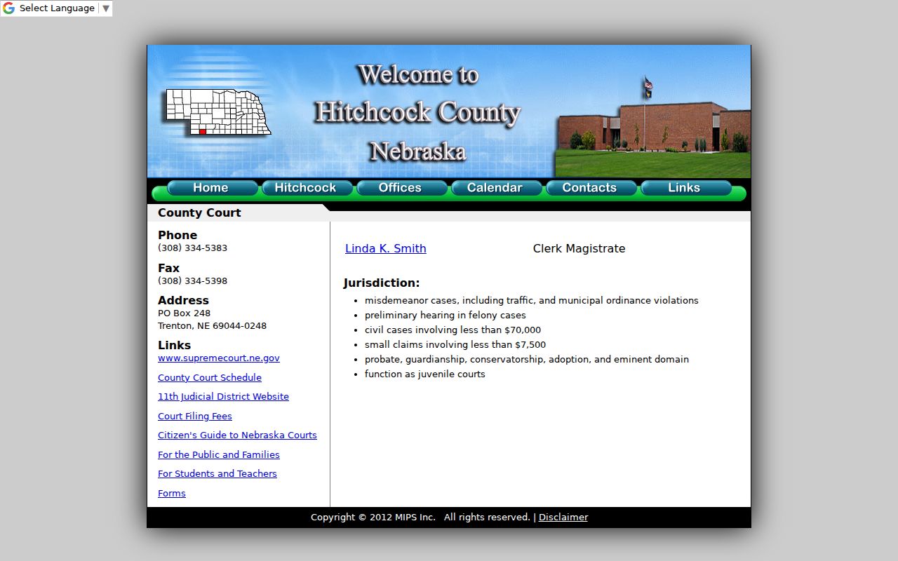 Hitchcock County criminal court records information